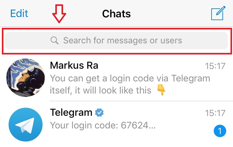 Tìm kiếm người dùng, nhóm trên Telegram