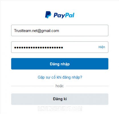 Đăng nhập PayPal