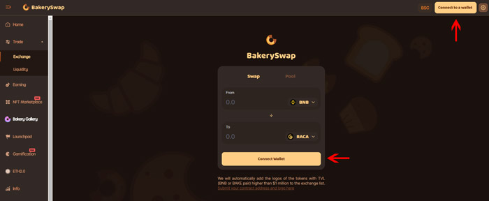 Kết nối Metamask với BakerySwap