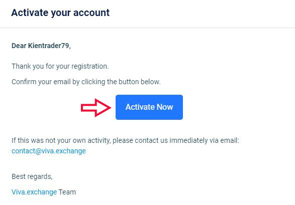 Kích hoạt tài khoản Viva Exchange