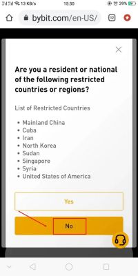 Nhấn chọn No để xác nhận không thuộc quốc gia nào trong danh sách