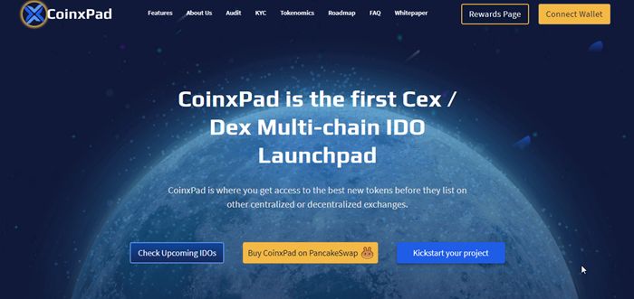 Giao diện website CoinxPad