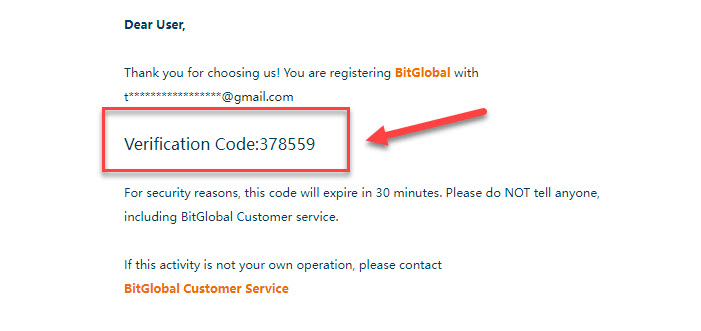 Kiểm tra địa chỉ email để lấy mã Code 6 số.