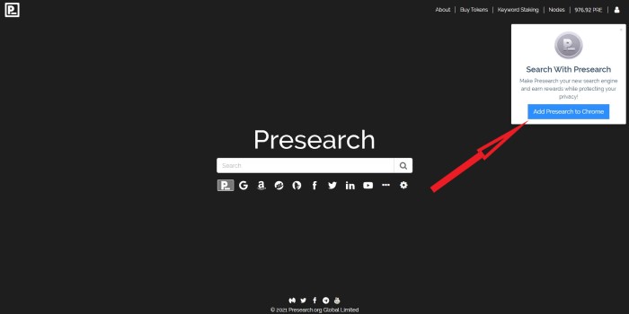 Hướng dẫn kiếm tiền với Presearch