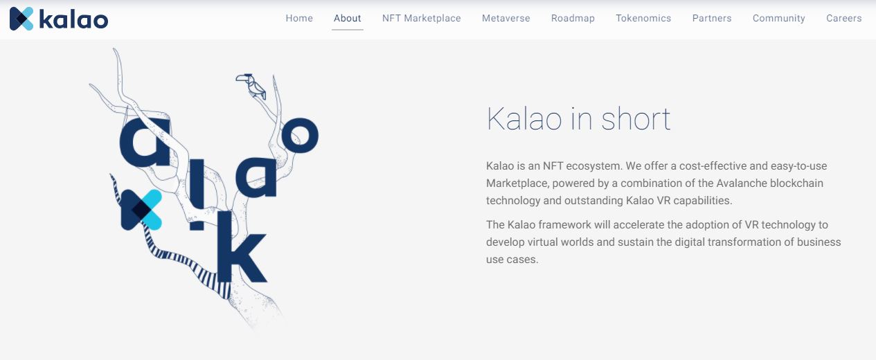 Giao diện thị trường NFT Kalao (KLO)
