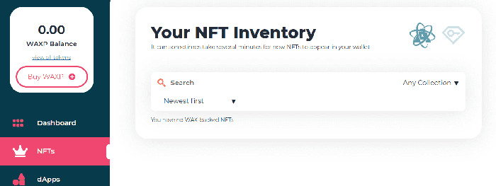 Tính năng NFT trong WAX Wallet