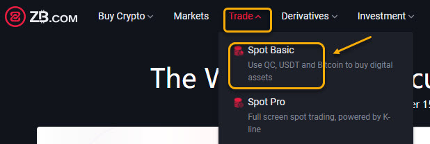 Ở mục Trade > chọn Spot Basic.