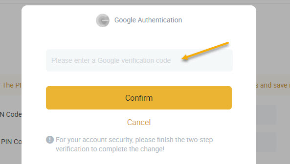 Nhập Authentication Code vào, rồi ấn Confirm. 