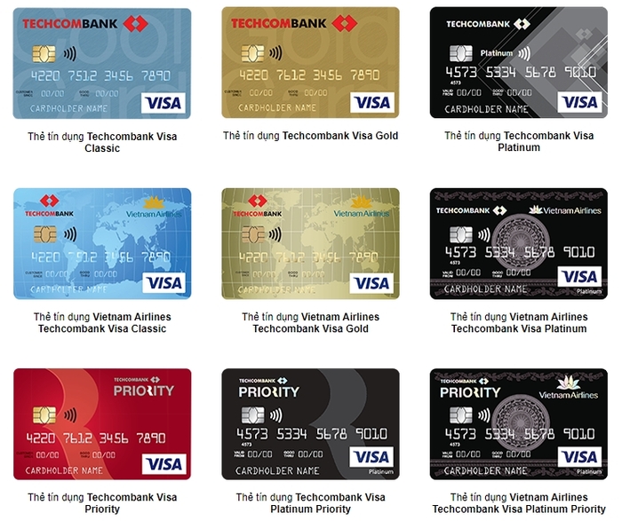 Ngân hàng TechcomBank triển khai nhiều loại thẻ tín dụng cho bạn lựa chọn