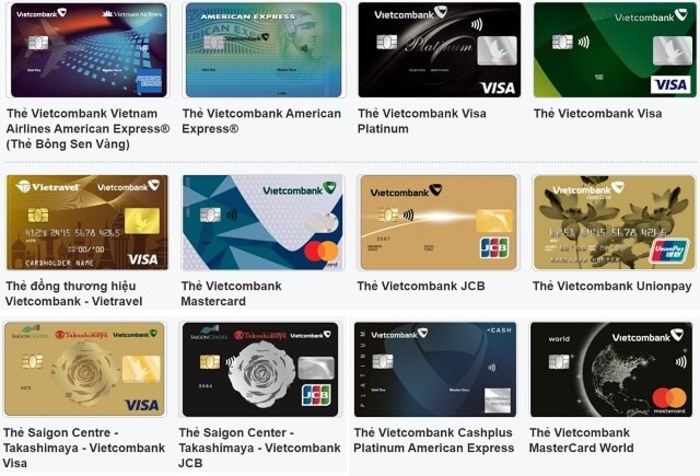 Các dòng thẻ tín dụng ngân hàng Vietcombank