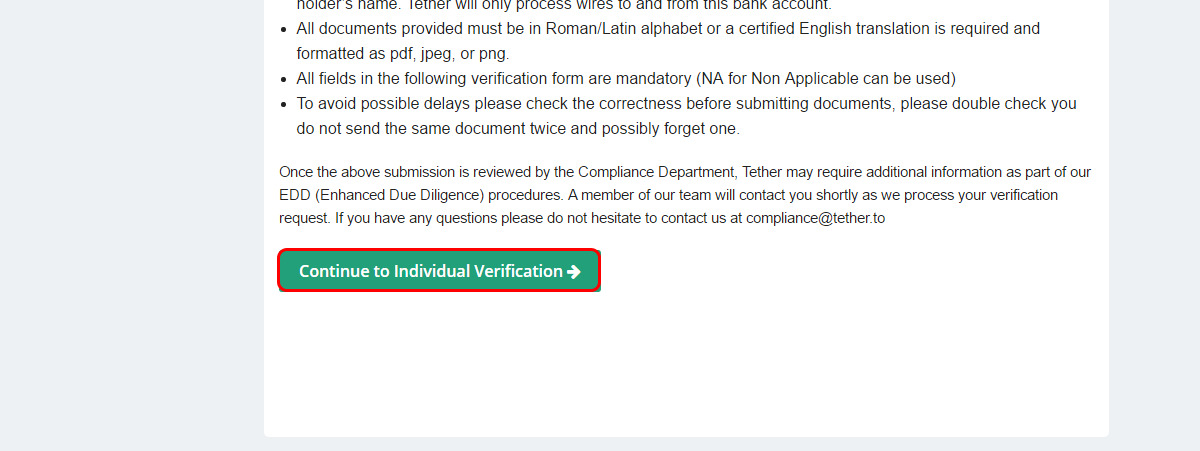 Nhấp vào Continue to Individual Verification